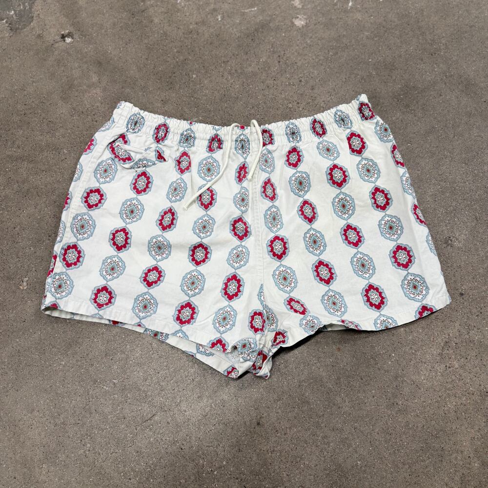 Vintage 50s 60s Jantzen Atomic Novelty Print Cotton Swim Trunks Shorts Sz 38